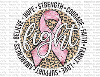 Fight Pink Ribbon - Waterslide, Sublimation Transfers