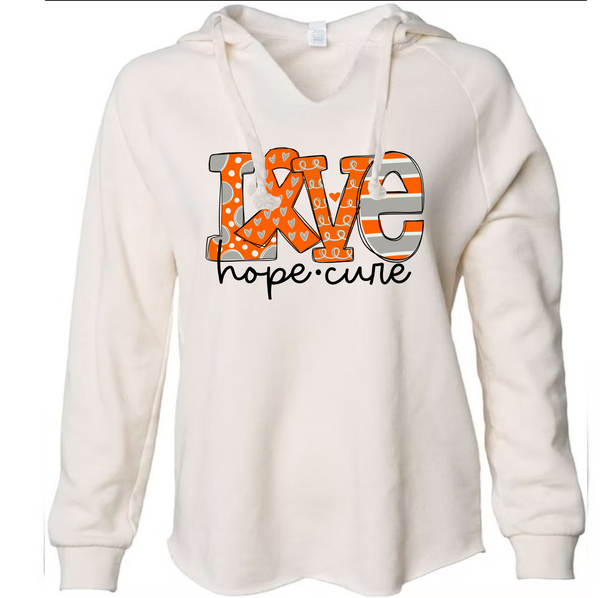 Love Hope Cure Orange Ribbon - DTF Transfer