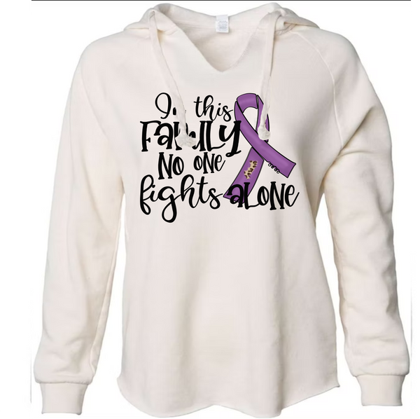 In This Family No One Fights Alone Purple Ribbon - DTF Transfer