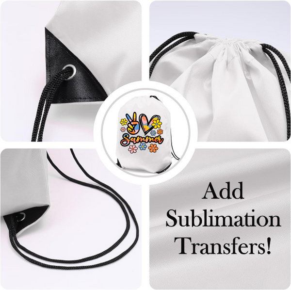 Sublimation Drawstring Gym Bag - 13.25" x 15.75"