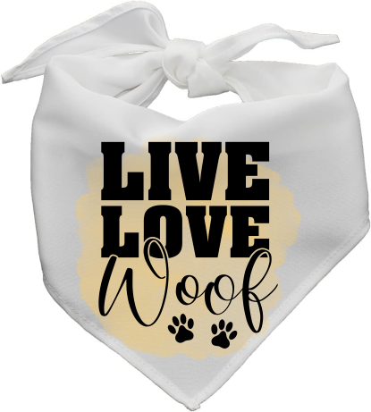 Live Love Woof - Pet Bandanna - Sublimation Transfers
