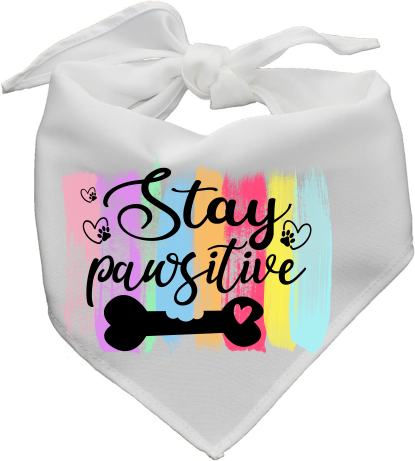Stay Pawsitive - Pet Bandanna - Sublimation Transfers