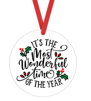 It's The Most Wonderful Time Of The Year - Christmas Ornament -  UV DTF Decals