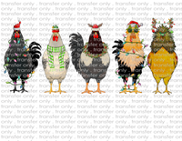 Christmas Chickens - Waterslide, Sublimation Transfers