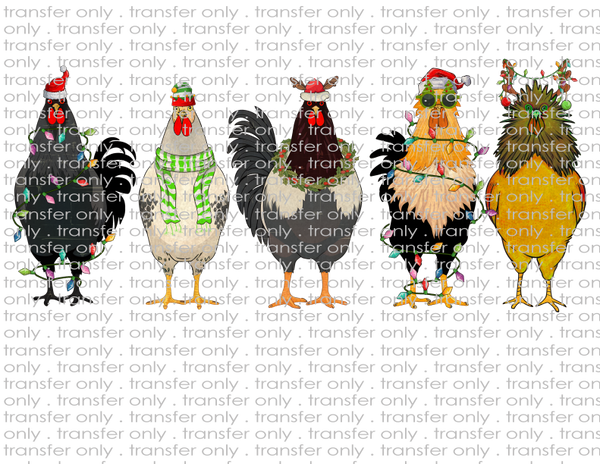 Christmas Chickens - Waterslide, Sublimation Transfers