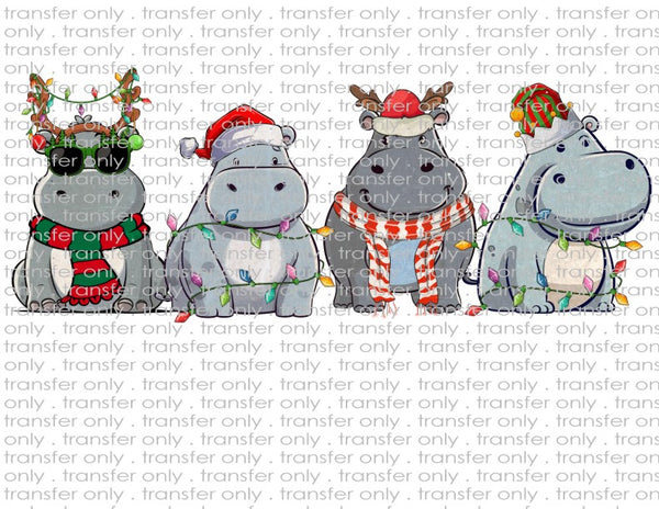 Christmas Hippos - Waterslide, Sublimation Transfers