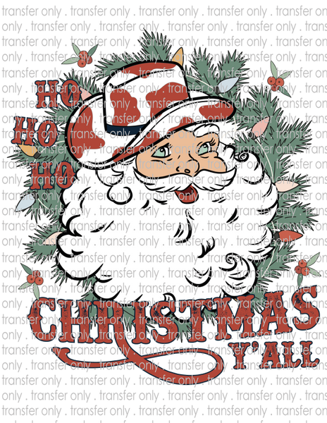 Ho Ho Ho Christmas Y'all - Waterslide, Sublimation Transfers