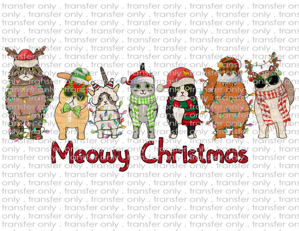 Christmas Meowy Cats - Waterslide, Sublimation Transfers