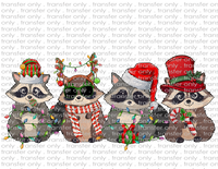 Christmas Raccoon - Waterslide, Sublimation Transfers