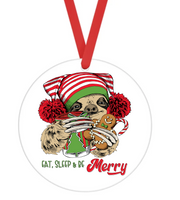 Eat Sleep Be Merry - Christmas Ornament -  UV DTF Decals