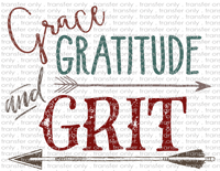 Grace Gratitude Grit - Waterslide, Sublimation Transfers