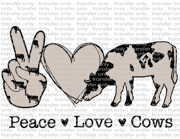 Peace Love Cows - Waterslide, Sublimation Transfers