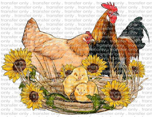 Country Chicken Family - Waterslide, Sublimation Transfers
