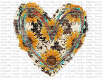 Cowhide Heart - Waterslide, Sublimation Transfers