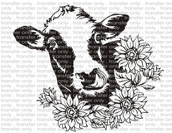 Cow Sunflowers - Waterslide, Sublimation Transfers