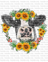 Country Cow Wreath - Waterslide, Sublimation Transfers