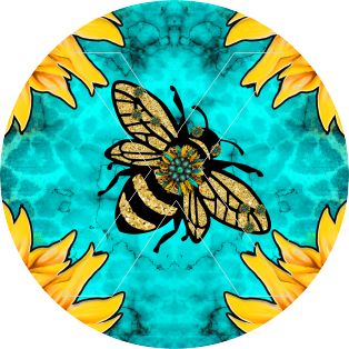 Honeybee - Round Template Transfers for Coaster