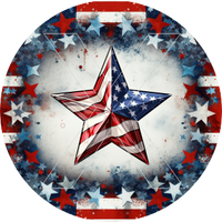 Patriotic Star - Round Template Transfers for Coaster