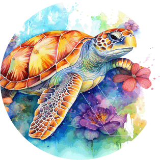 Sea Turtle - Round Template Transfers for Coasters