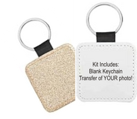 Photo Key Chain w/Glitter Back - Includes Photo Transfer!