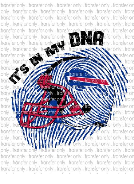 Waterslide, Sublimation Transfers - DNA Football - Bills