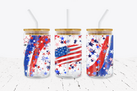 American Flag - 16 oz Libbey Glass Can Wrap