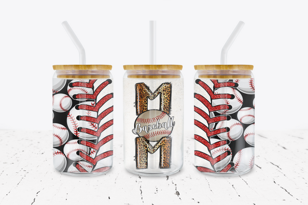 Baseball Mom - 16 oz Libbey Glass Can Wrap