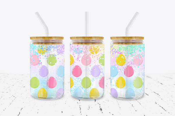 Easter Eggs - 16 oz Libbey Glass Can Wrap