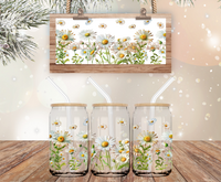 Floral Daisies - 16 oz Libbey Glass Can Wrap