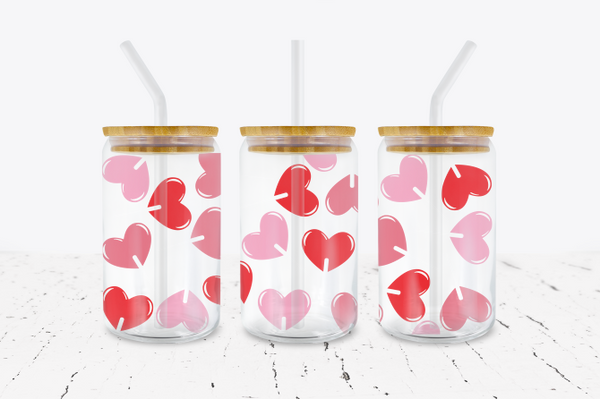 Heart Lollipops - 16 oz Libbey Glass Can Wrap