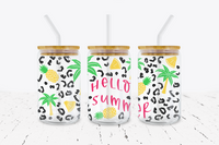 Hello Summer - 16 oz Libbey Glass Can Wrap