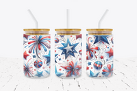 Patriotic Stars - 16 oz Libbey Glass Can Wrap