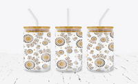 Mama Smiley Sunflowers - 16 oz Libbey Glass Can Wrap