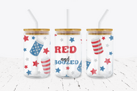 Red and Boozed - 16 oz Libbey Glass Can Wrap