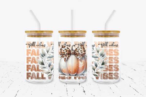 Fall Vibes - 16 oz Libbey Glass Can Wrap