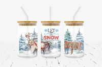 Let It Snow - 16 oz Libbey Glass Can Wrap