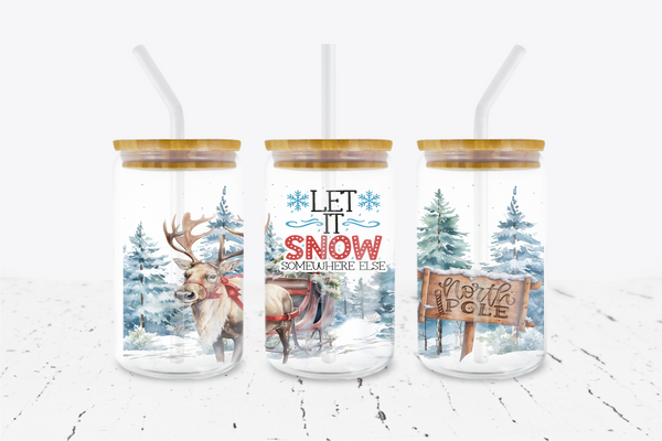 Let It Snow - 16 oz Libbey Glass Can Wrap