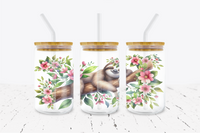 Sloth Laying on Branch - 16 oz Libbey Glass Can Wrap