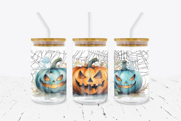 Jack-o-lanterns - 16 oz Libbey Glass Can Wrap