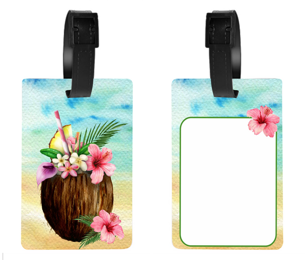 Tropical Coconut Drink - Luggage & Bag Tags - Sublimation Transfer