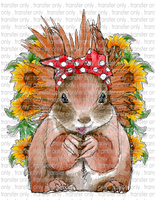 Sunflower Squirrel - Waterslide, Sublimation Transfers