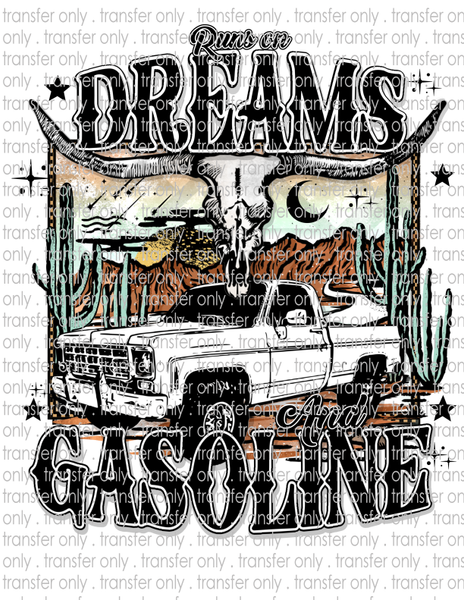 Runs On Dreams & Gasoline - Waterslide, Sublimation Transfers