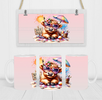 Beachy Moo-d - Coffee Mug Wrap - Sublimation Transfers