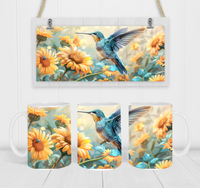 Hummingbird - Coffee Mug Wrap - Sublimation Transfers