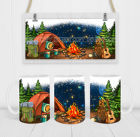 Camping - Coffee Mug Wrap - Sublimation Transfers