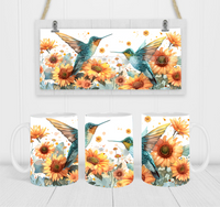 Hummingbirds - Coffee Mug Wrap - Sublimation Transfers