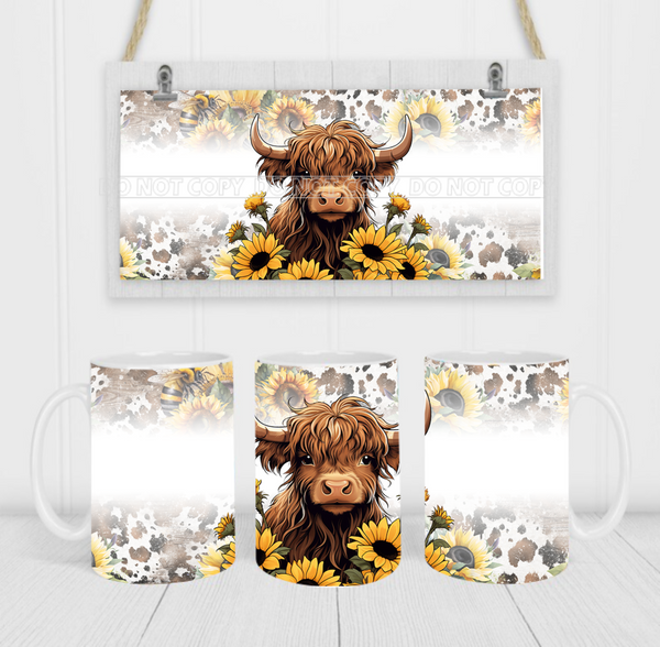 Country Cow - Coffee Mug Wrap - Sublimation Transfers