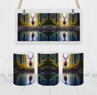 Deer Reflection - Coffee Mug Wrap - Sublimation Transfers