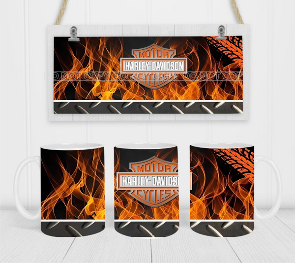 Biker Brand - Coffee Mug Wrap - Sublimation Transfers