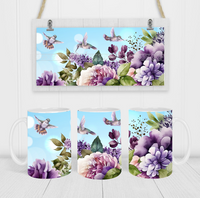 Hummingbirds - Coffee Mug Wrap - Sublimation Transfers